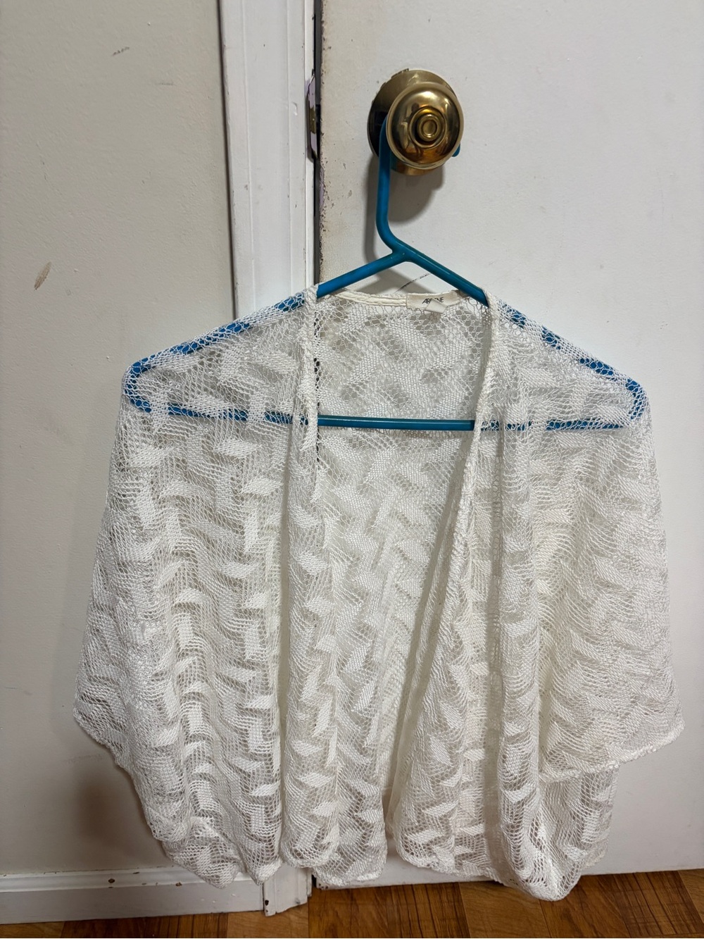 White Open-Knit Women's Sweater Cardigan